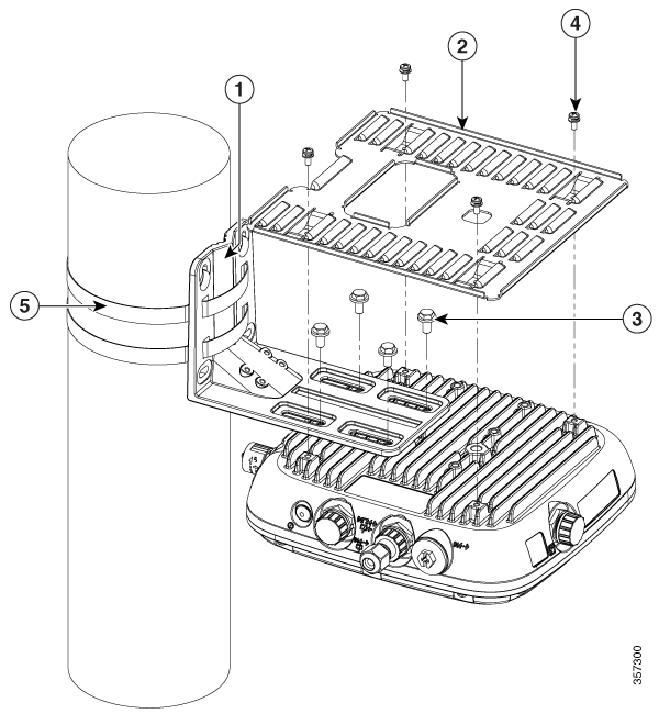 Cisco - Wireless access point mounting kit (horizontal) - pole mountable, wall mountable - for Catalyst 9124AXI