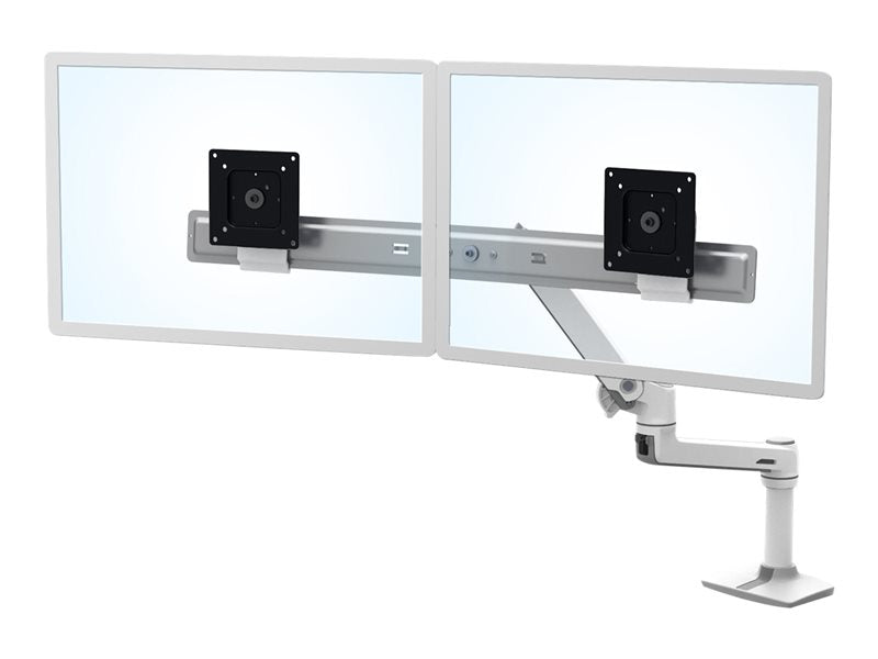 Dual monitor arm - For screens sized up to 25" - Weight Capacity: Maximum individual LCD weight = 2–11 lbs (.9–5 kg) per monitor. Total weight capacit