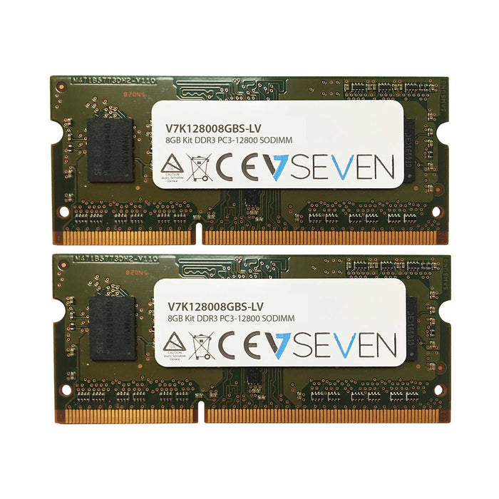 V7 RAM Module - 8 GB (2 x 4GB) - DDR3-1600/PC3-12800 DDR3 SDRAM - 1600 MHz - Unbuffered - 204-pin - SoDIMM - 10 Year Warranty