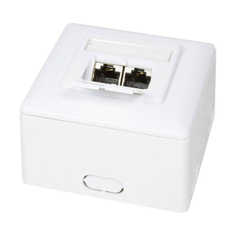 Logilink CAT 6 Auf und Unterputzdose vollgeschirmt RAL 9003