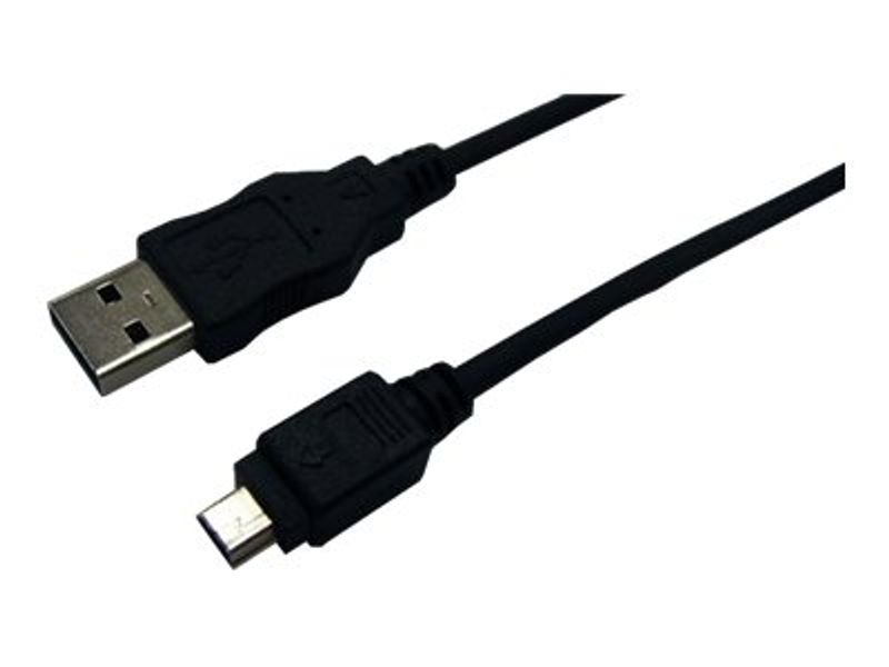 USB 2.0 cable, USB-A/M to Mini-USB/M, black, 3 m