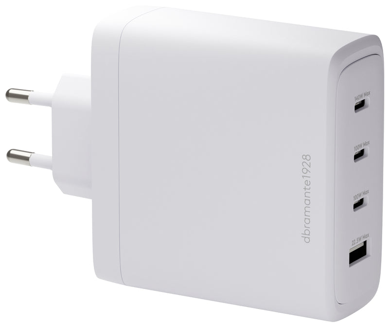 dbramante1928 re-charge - Netzteil - 140 Watt - 4 Ausgabeanschlussstellen (3 x USB-C, USB) - wei