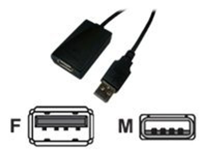 USB 2.0 A - A (Stecker - Buchse) Repeate 5m LogiLink