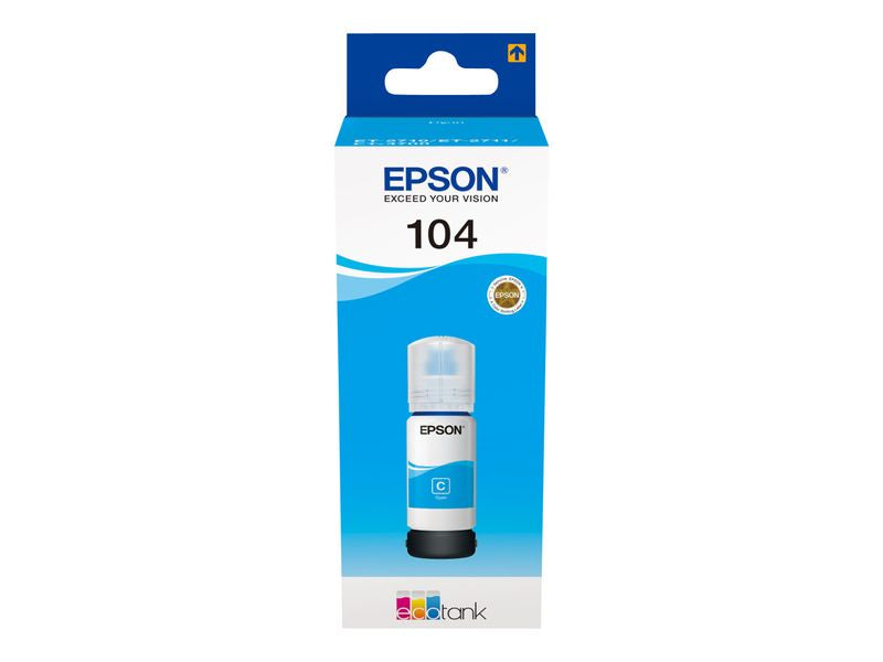 Epson Ink Cartridges, 104 4 Colour ink bottle, 1 x 65.0 ml Cyan