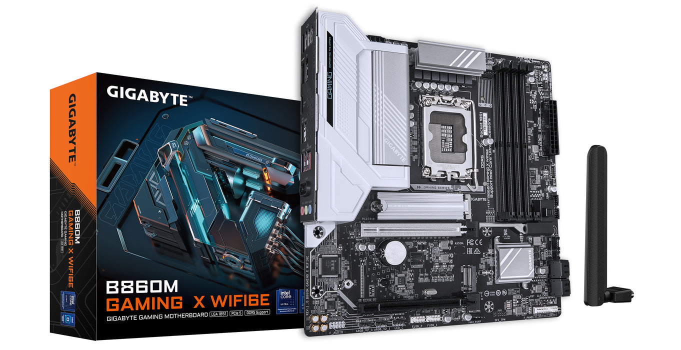GIGABYTE B860M Gaming X WIFI6E Intel Core Ultra (Series 2) LGA 1851 Motherboard mATX DDR5 2X M.2 PCIe 5.0 USB-C WIFI6E 2.5GbE LAN EZ-Latch