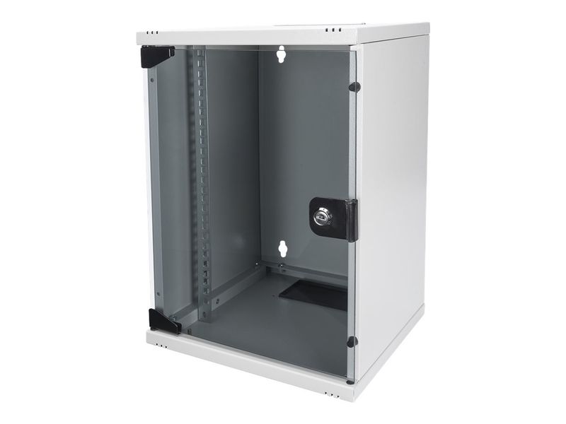 DIGITUS Wandschrank Compact 9HE 254mm 10 Glastür grau