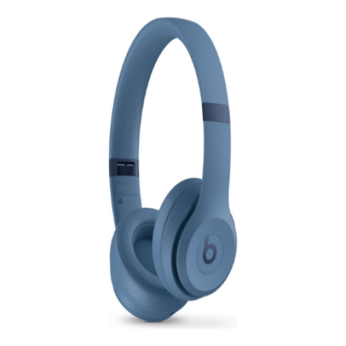 Beats Solo 4 - Headphones with mic - on-ear - Bluetooth - wireless - 3.5 mm jack, USB-C - noise isolating - slate blue