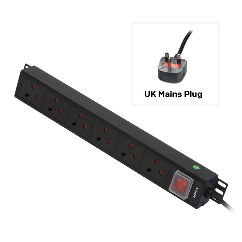 VERTICAL 6 WAY UK PLUG