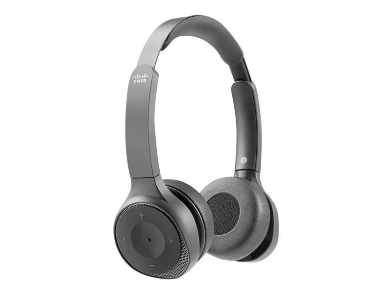 Cisco Headset 730 - Headset - on-ear - Bluetooth - wireless - active noise cancelling - USB, 3.5 mm jack - carbon black
