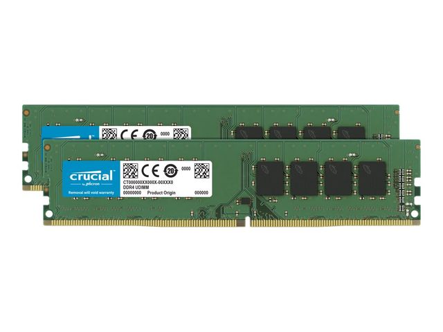 Crucial - DDR4 - kit - 32 GB: 2 x 16 GB - DIMM 288-pin - 3200 MHz / PC4-25600 - CL22 - 1.2 V - unbuffered - non-ECC