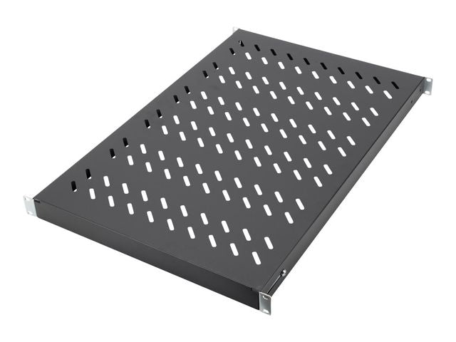 1U fixed shelf for 1000 mm depth racks 44x483x700 mm, adjust. 700-900 mm depth, black (RAL 9005)