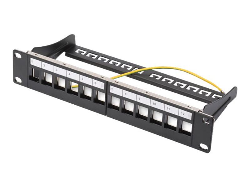 DIGITUS Patchpanel 1HE 12-Port Modular schw.
