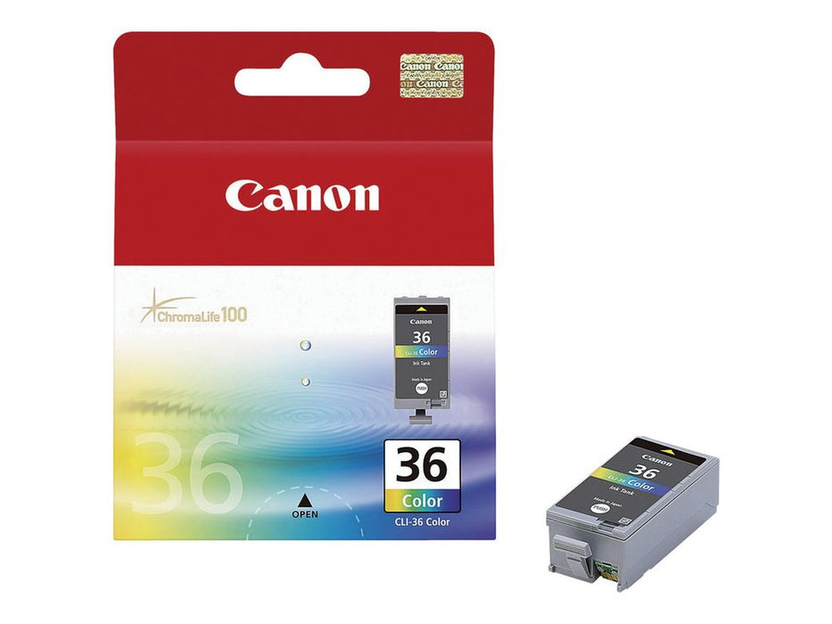 Canon CLI-36 - 1511B001 - 1 x Black,1 x Cyan,1 x Magenta,1 x Yellow - Ink Cartridge - For PIXMA iP100,iP100 Bundle,iP100 with battery,iP100wb,iP110,mi