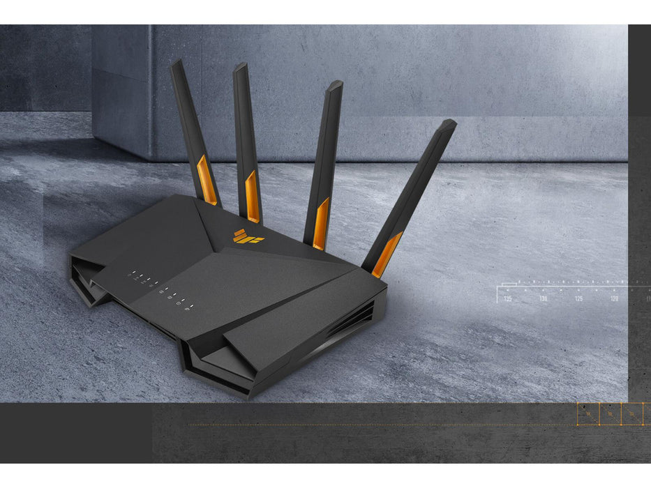 ASUS TUF Gaming AX3000 V2 wireless router Gigabit Ethernet Dual-band (2.4 GHz / 5 GHz) Black, Orange