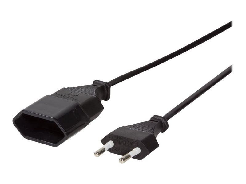 Power cable extension, CEE 7/16, black, 3 m