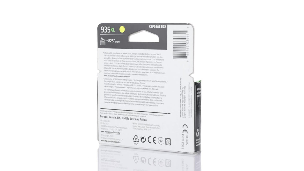 HP 935XL - C2P26AE - 1 x Yellow - Ink cartridge - High Yield - For Officejet 6812, 6815, Officejet Pro 6230, 6230 ePrinter, 6830, 6835