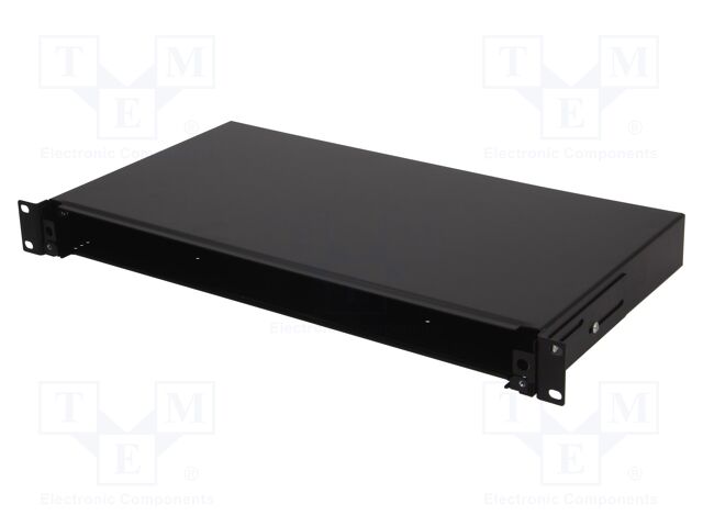 Logilink Fiber Optic Patch Panel 19/1U, sliding type, black, unloaded