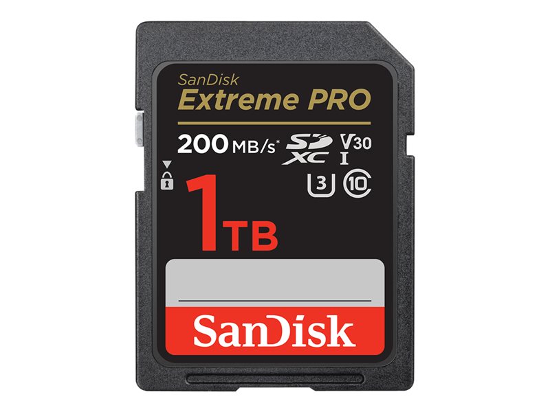 SanDisk Extreme PRO - Flash memory card - 1 TB - Video Class V30 / UHS-I U3 / Class10 - SDXC UHS-I