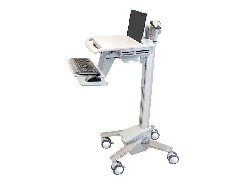 Ergotron StyleView EMR Laptop Cart, SV40 - Cart for notebook / keyboard / mouse - plastic, aluminium, zinc-plated steel - grey, white, polished alumin