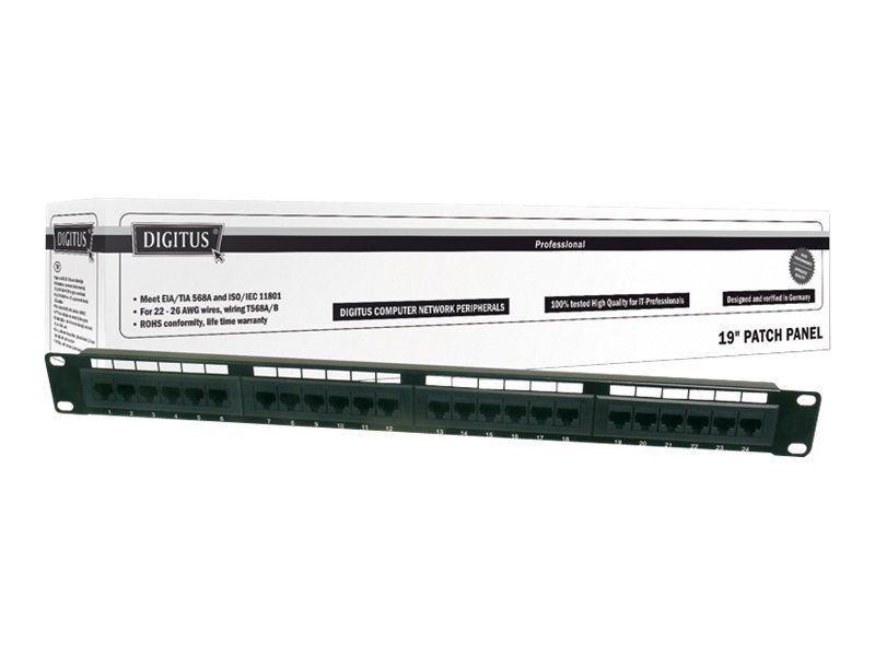 DIGITUS Patchpanel 2HE 48-Port Cat6 ungeschirmt schwarz