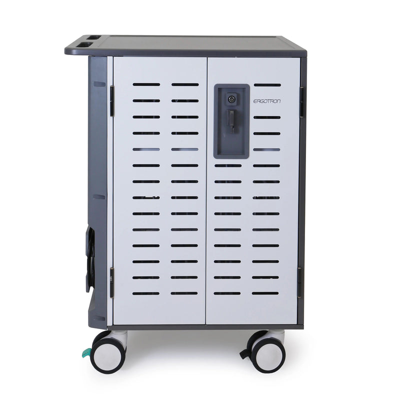 Ergotron Zip40 - Cart (charge and management) - for 40 tablets / notebooks - lockable - steel - grey, white - screen size: up to 15.6" - output: AC 10