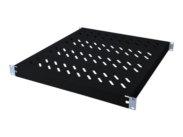 1U fixed shelf for 800 mm depth racks 44x483x500 mm, adjust. 500-700 mm depth, black (RAL 9005)
