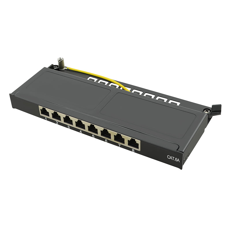 Patchpannel Desktop 8 Port Cat6A STP black 0.5 HE LogiLink