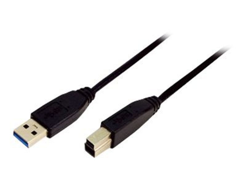USB 3.0 cable, USB-A/M to USB-B/M, black, 2 m