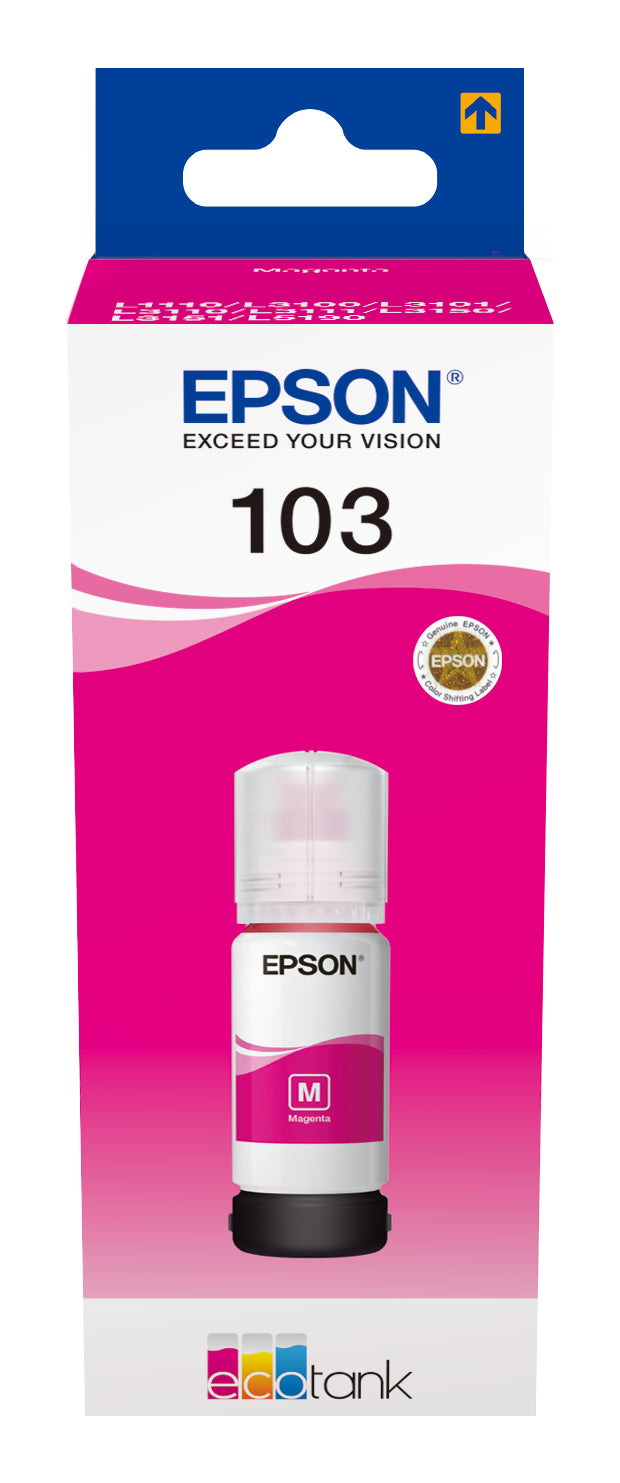 Epson Ink Cartridges, 103, 101 4 colour ink bottles, Ink Bottle, 1 x 70.0 ml Magenta