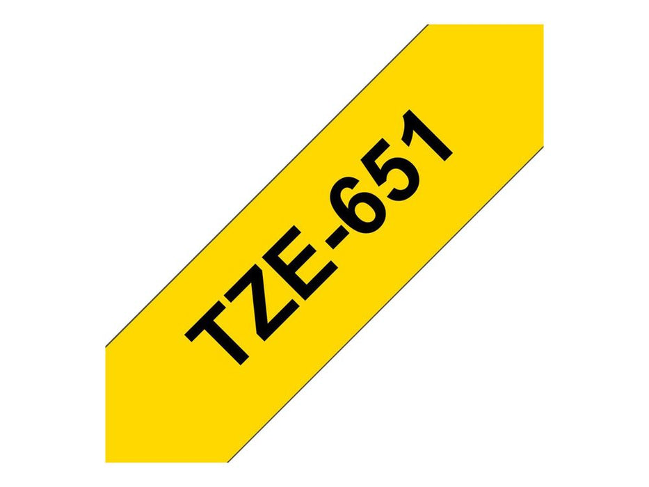 Brother TZe-651 - Self-adhesive - black on yellow - Roll (2.4 cm x 8 m) 1 cassette(s) laminated tape - for P-Touch PT-1400, 1600, 1650, 2310, 2400, 24