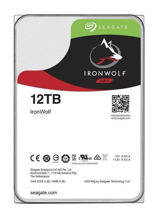 Seagate IronWolf ST12000VN0008 - Hard drive - 12 TB - internal - 3.5" - SATA 6Gb/s - 7200 rpm - buffer: 256 MB