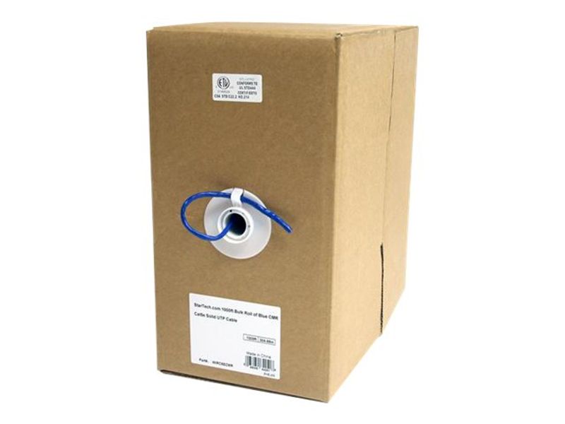 Startech 1000ft CAT5e Ethernet Cable - Blue - Bulk Roll - Solid UTP Cable - CMR Rated - Box of CAT5e Network Wire Cable (WIRC5ECMR) - Bulk cable - 305