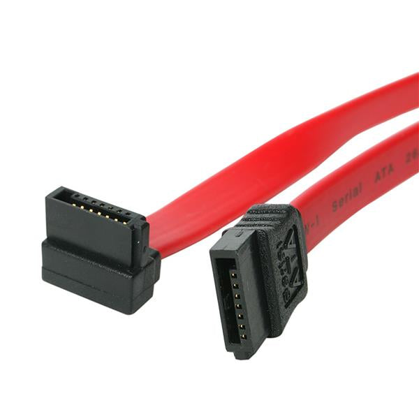 StarTech 12in SATA to Right Angle SATA Serial ATA Cable - SATA cable - Serial ATA 150/300/600 - SATA (R) to SATA (R) - 30 cm - right-angled connector