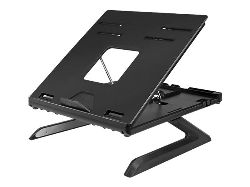 Notebook stand, foldable, height adjustable, black