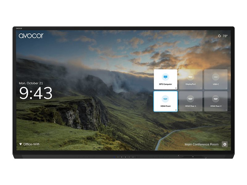 Avocor AVG-7560 - 75" Diagonal Class G Series LED-backlit LCD display - interactive - with touchscreen (multi touch) - 4K UHD (2160p) 3840 x 2160 - di