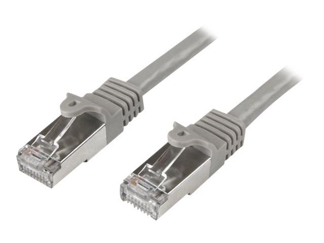StarTech.com 3m CAT6 Ethernet Cable, 10 Gigabit Shielded Snagless RJ45 100W PoE Patch Cord, CAT 6 10GbE SFTP Network Cable w/Strain Relief, Grey, Fluk