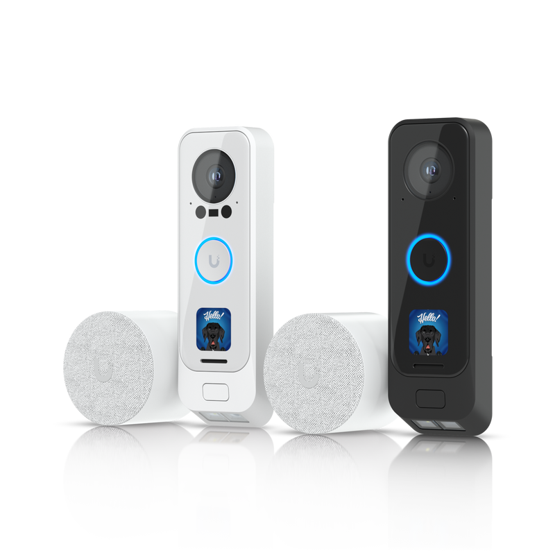Ubiquiti UVC-G4 Doorbell Pro PoE Kit-White Dual-camera PoE doorbell and chime with advanced AI and usability features, White Color