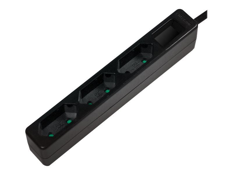 Outlet Strip, 3 euro sockets, black