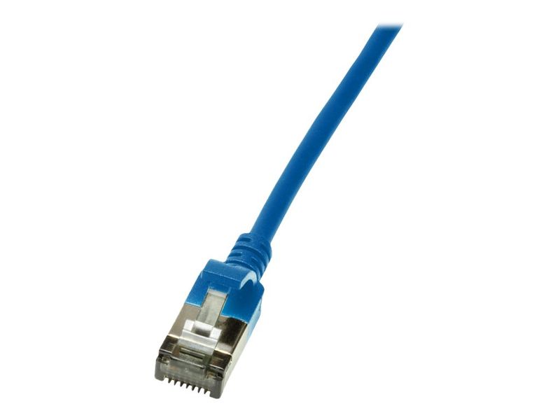 Patch cable Cat.6A TPE SlimLine blue 0,5m