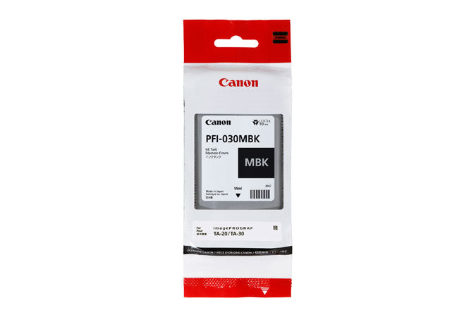 Canon PFI-030MBK - 55 ml - matte black - original - ink tank - for imagePROGRAF TA-20, TA-20 MFP L24ei, TA-30, TA-30 MFP L36ei, TM-240, TM-340