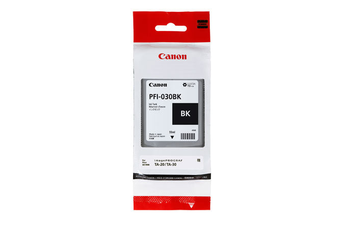 Canon PFI-030BK - 55 ml - black - original - ink tank - for imagePROGRAF TA-20, TA-20 MFP L24ei, TA-30, TA-30 MFP L36ei, TM-240, TM-340