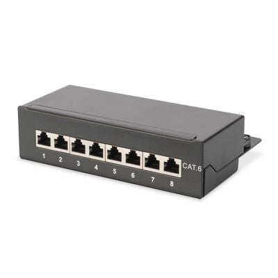 DIGITUS Patchpanel 1HE 8-Port Cat6 geschirmt schwarz