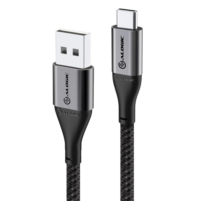 Alogic SUPER Ultra 1.50 m USB/USB-C Data Transfer Cable for Cellular Phone Tablet Notebook Peripheral Device Wall Charger Computer - 1 - First End: 1 x USB 2.0 Type C - Male - Second End: 1 x USB 2.0 Type A - Male - 480 Mbit/s - Space Gray