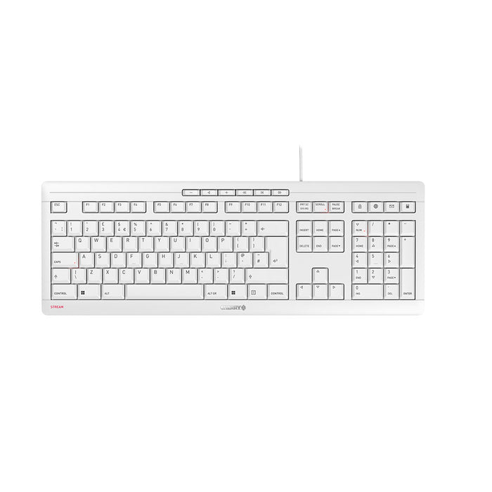 CHERRY STREAM KEYBOARD - Keyboard - USB - UK - key switch: CHERRY SX - white grey