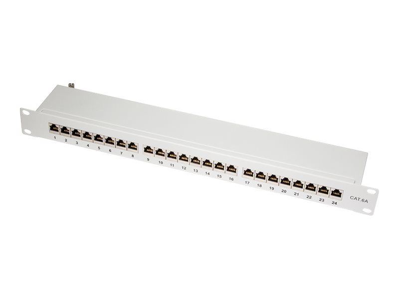 Patchpannel 19 24 Port Cat6A STP grey Logilink