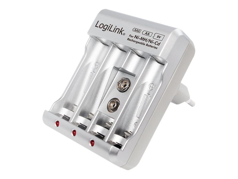 Battery Charger, 4x AA or 4x AAA and 1x 9V battery