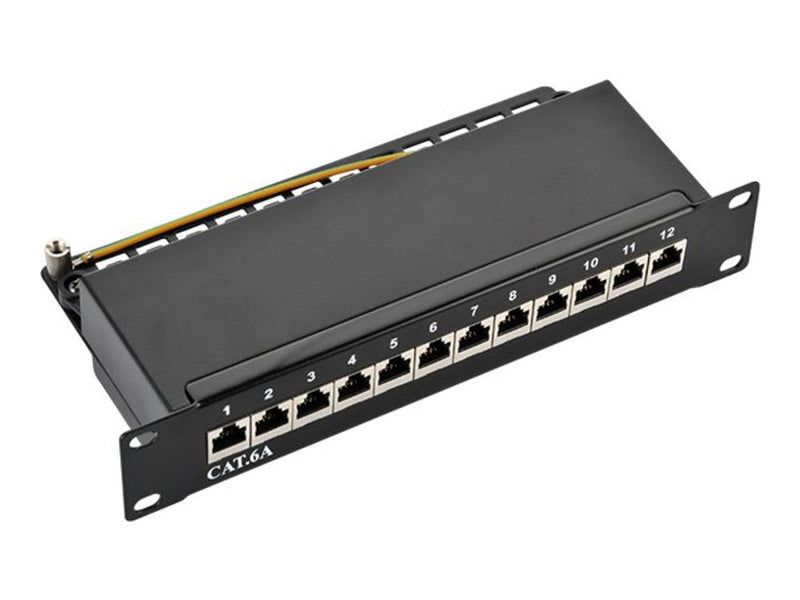 Patchpannel 10 12 Port Cat6A STP black LogiLink