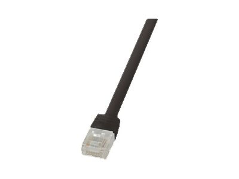 Patch Cable Flat Cat.6 U/UTP black 0,50m, SlimLine