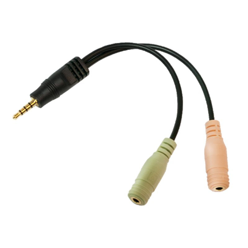 Audio Klinke 3.5mm 4Pol. > 2x Klink 3.5mm Micro + Headset (ST - BU) Logilink