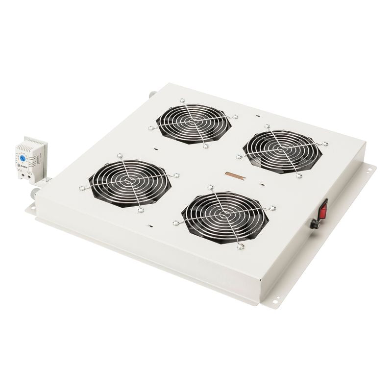 Roof ventilation unit, 4 fans, grey for network cabinets Unique, Varioflex-N, Dynamic
